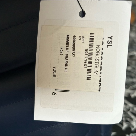 Yves Saint Laurent Dark Blue Chevron Shoulder Bag - Picture 5 of 6